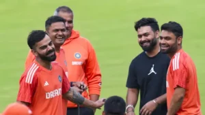 Read more about the article Rishabh Pant’s brief appearance during India’s practice session raises concerns. Let’s explore the reasons behind this worrisome situation