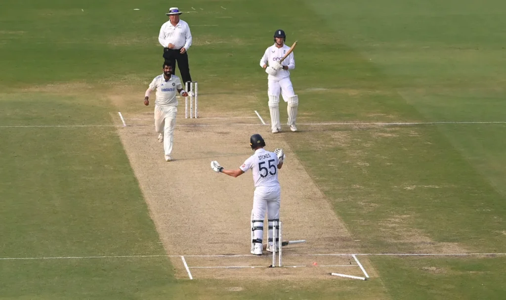 Ben Stokes dropped his bat and shook his head in disappointment after being bowled by Jasprit Bumrah in the IND Vs ENG 2nd Test